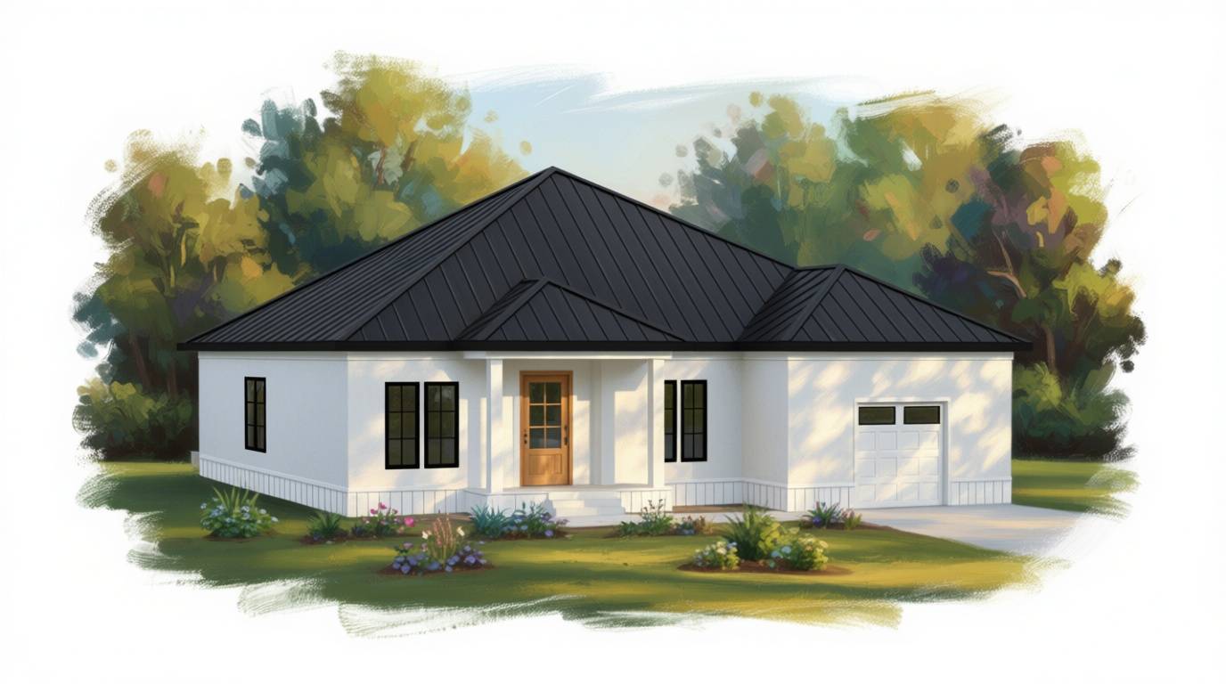 3 bedroom bright house plan exterior - 3,348 sq ft