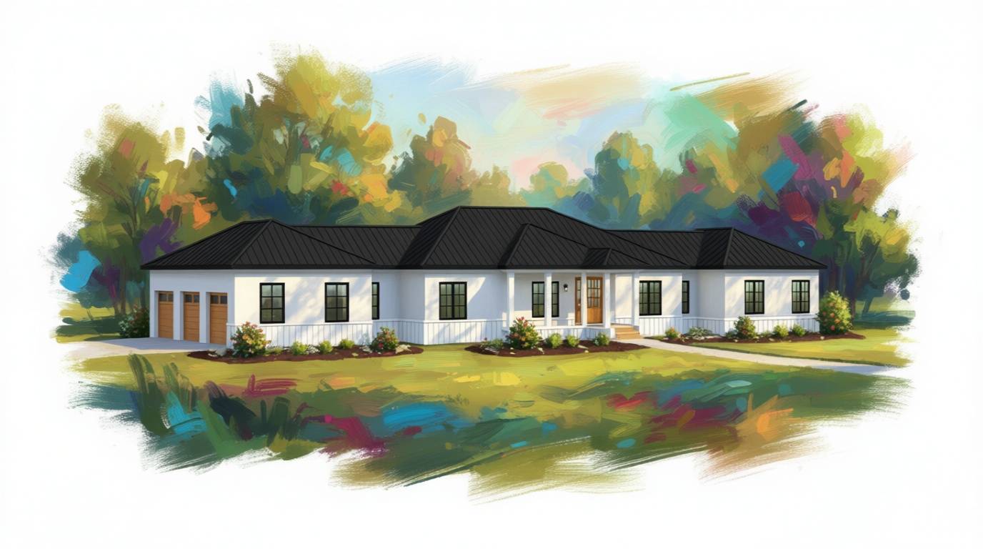 5 bedroom bright house plan exterior - 4,442 sq ft