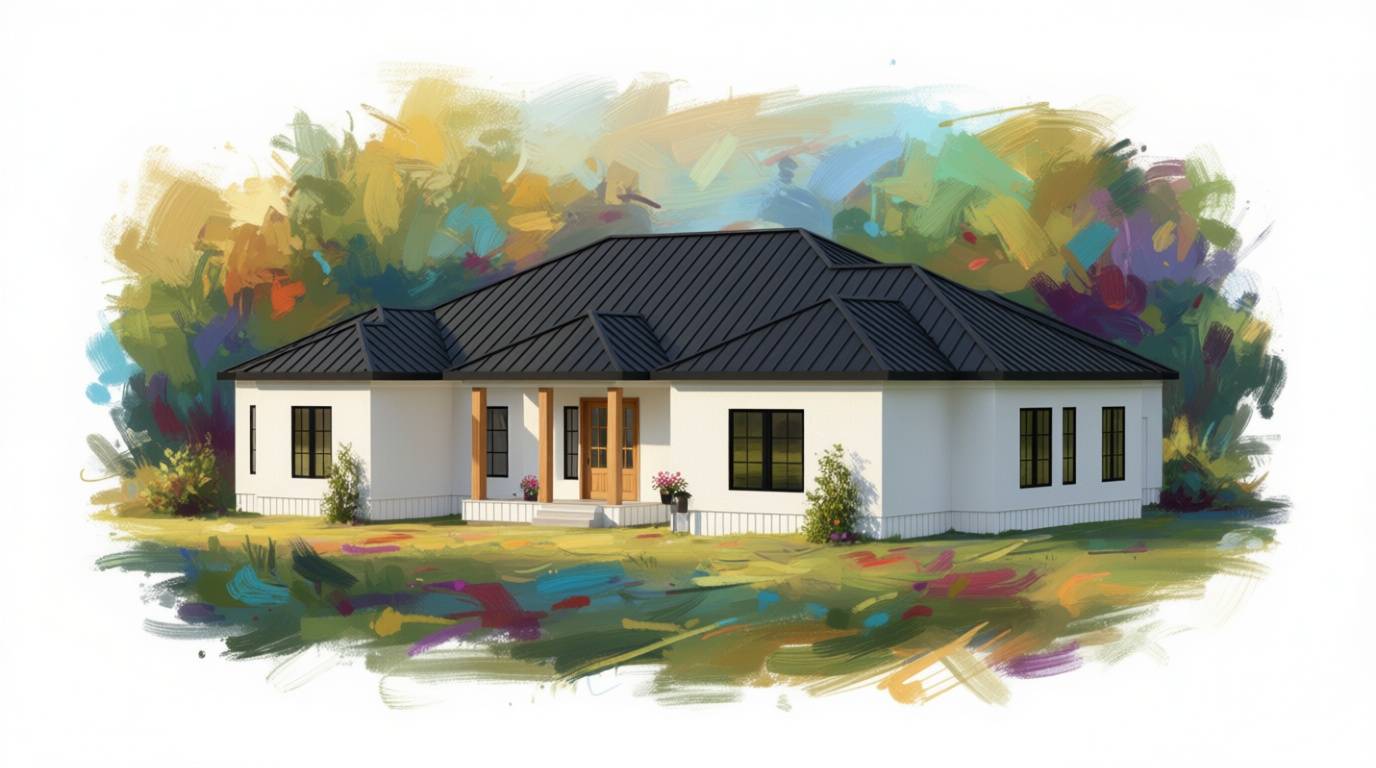 5 bedroom bright house plan exterior - 3,418 sq ft