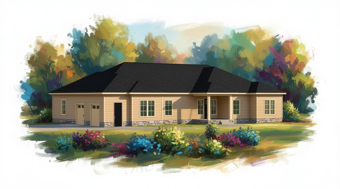 5 bedroom earthy house plan exterior - 4,133 sq ft