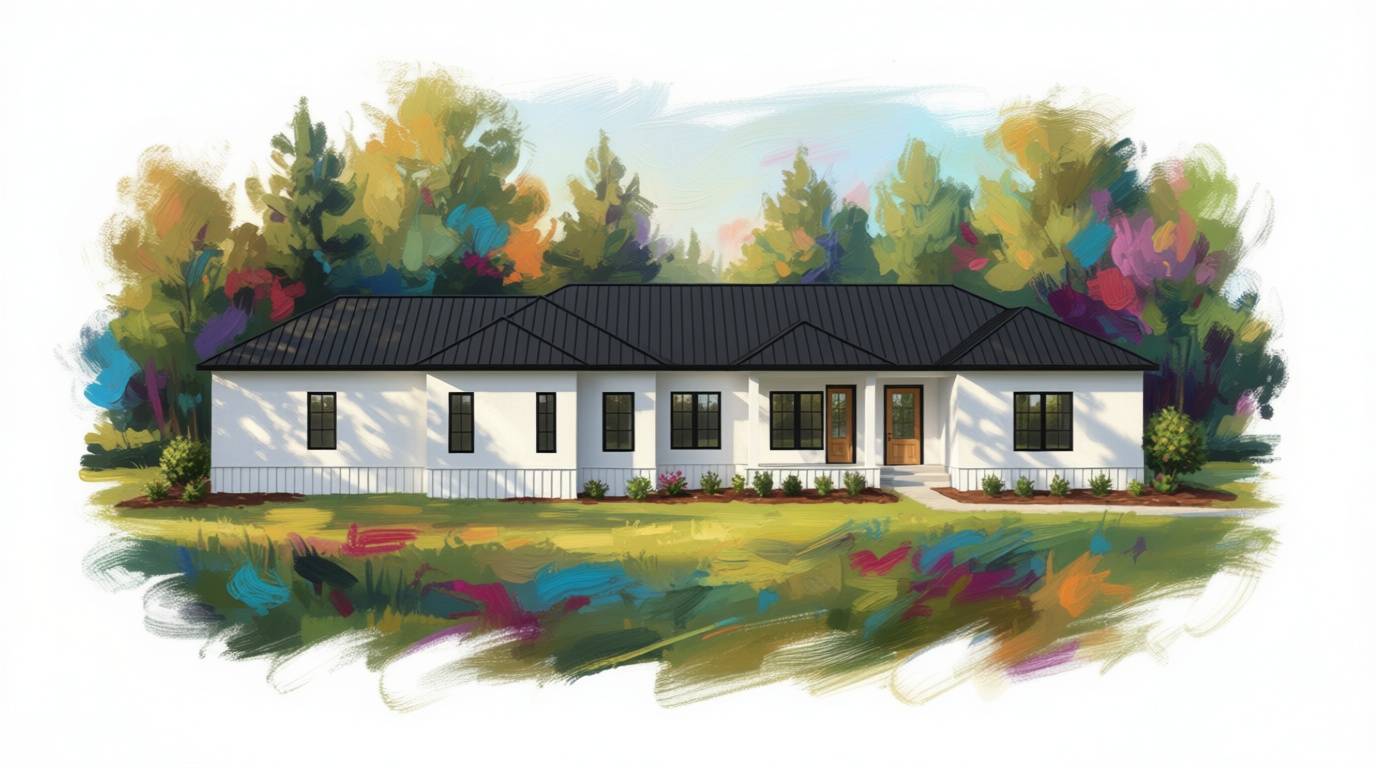 4 bedroom bright house plan exterior - 3,410 sq ft