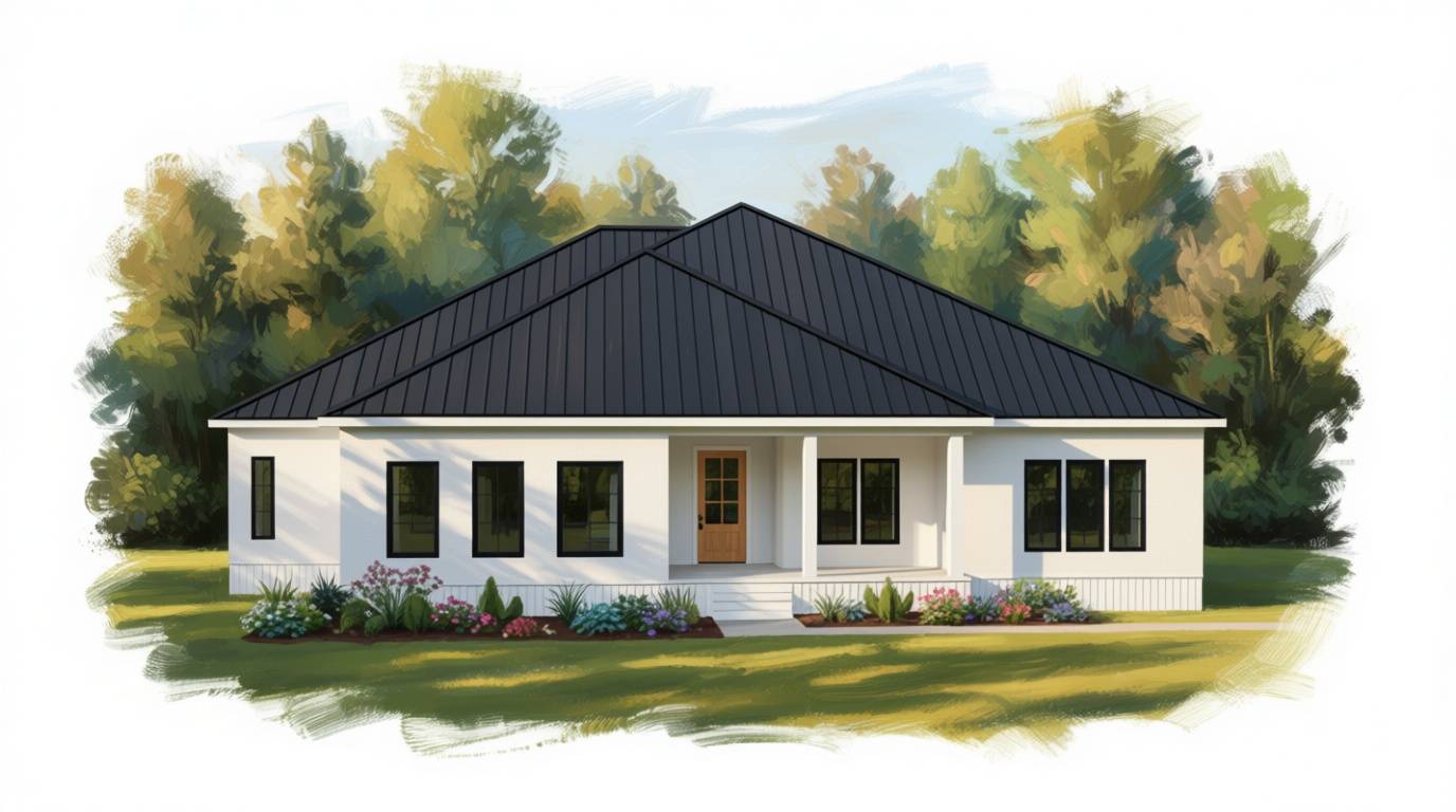5 bedroom bright house plan exterior - 5,307 sq ft