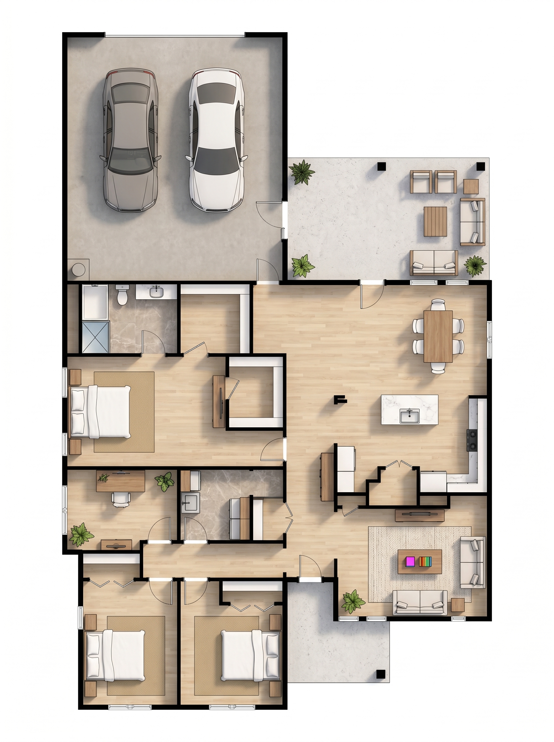 3 bedroom bold floor plan showing 1 bathrooms - 3,260 sq ft