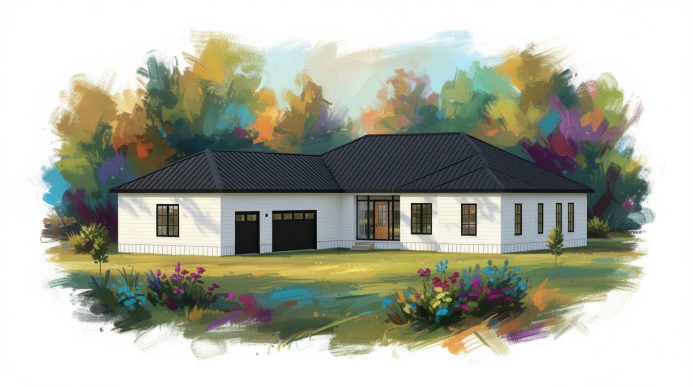 4 bedroom bright house plan exterior - 3,749 sq ft