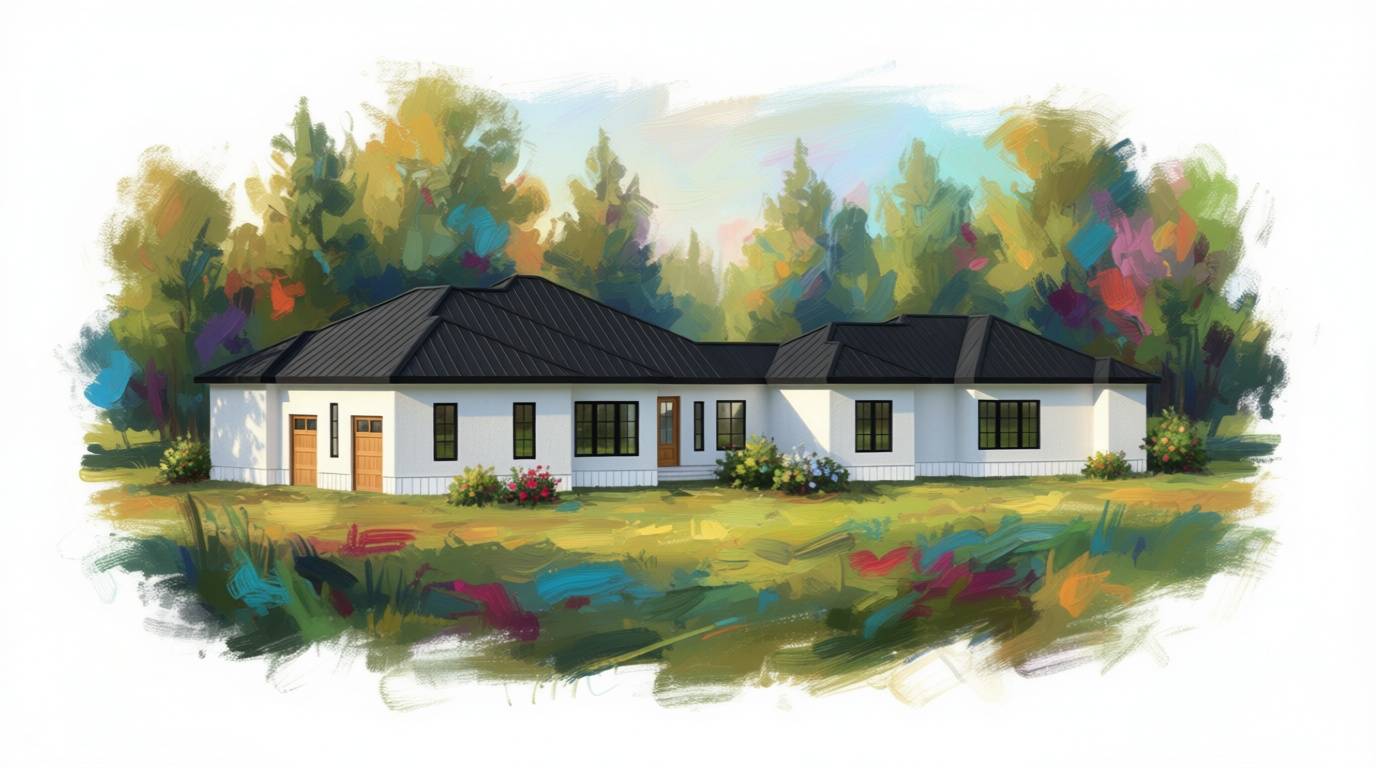 4 bedroom bright house plan exterior - 4,122 sq ft