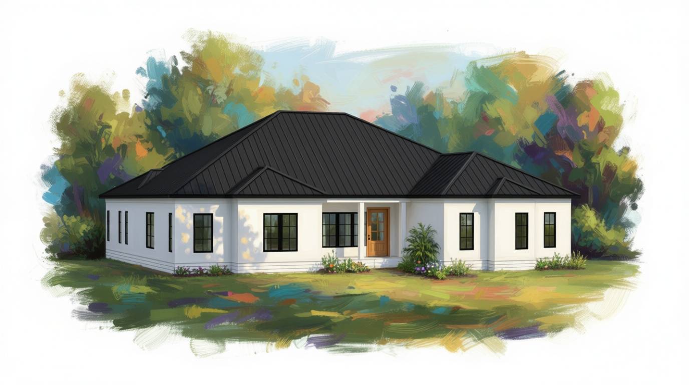 6 bedroom bold house plan exterior - 3,909 sq ft