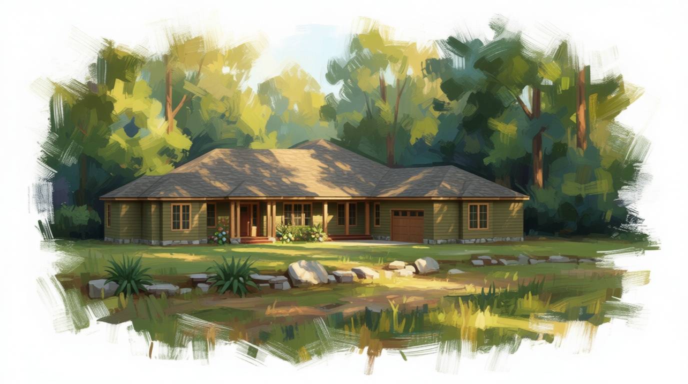 5 bedroom earthy house plan exterior - 7,184 sq ft