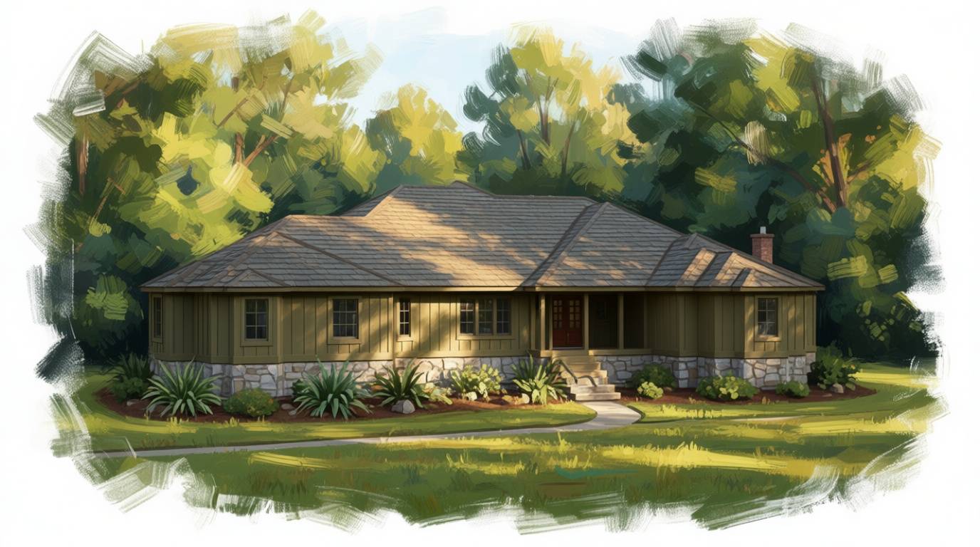 4 bedroom house plan exterior - 7,290 sq ft