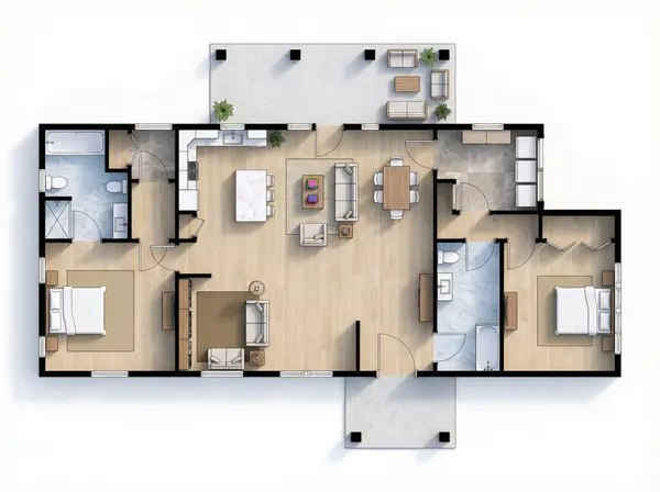 Bright 2-Bed Residence floorplan