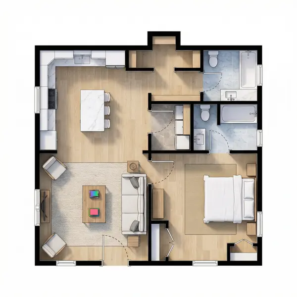 Bright 1-Bed floorplan