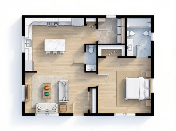 Bright 1-Bed Plan floorplan