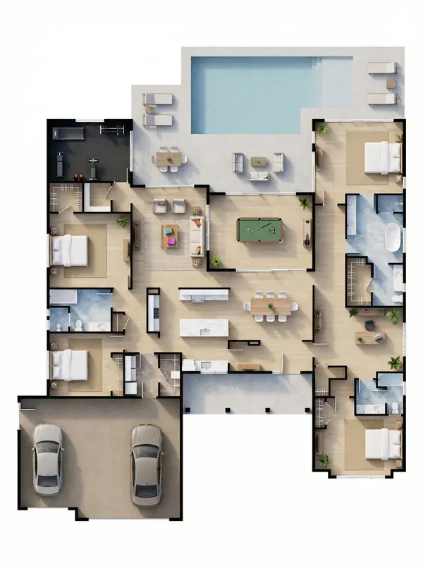Spacious Dark 4-Bed floorplan