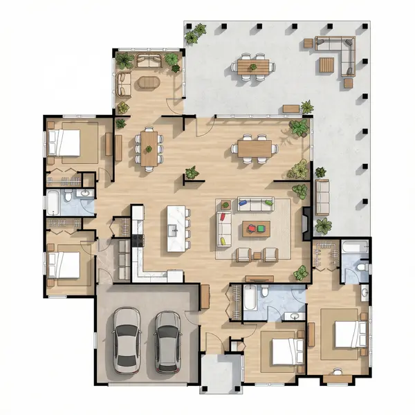 Spacious Earthy 4-Bed floorplan