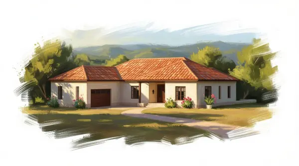 Earthy 4-Bed Home exterior render