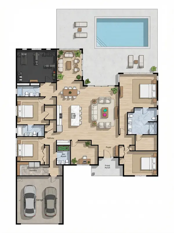 Earthy 4-Bed Home floorplan