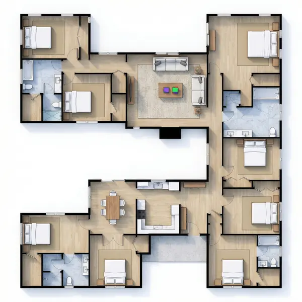 Sprawling Natural 9-Bed House floorplan