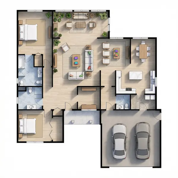 Earthy 2-Bed House floorplan