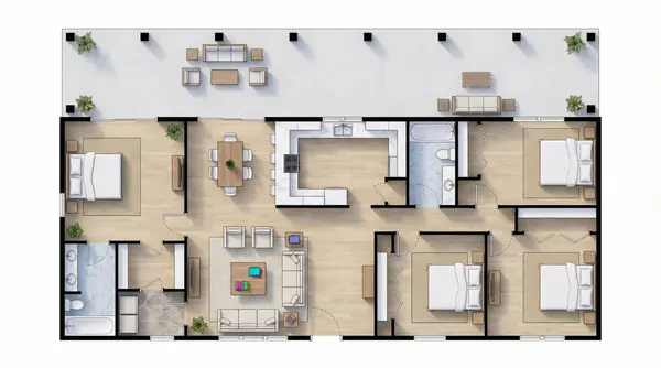 Sleek Natural 4-Bed floorplan