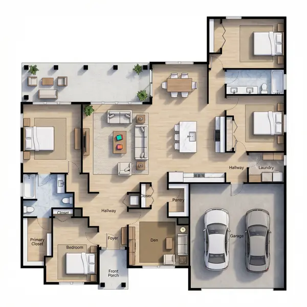 Bright 4-Bed Home floorplan