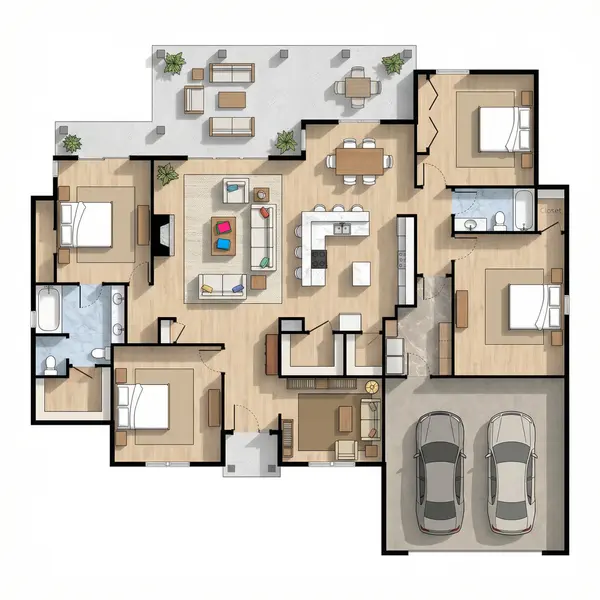 Bright 4-Bed House floorplan