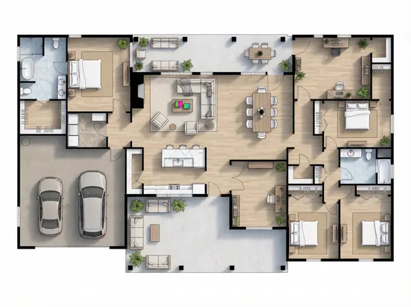 Sprawling Earthy 3-Bed House floorplan