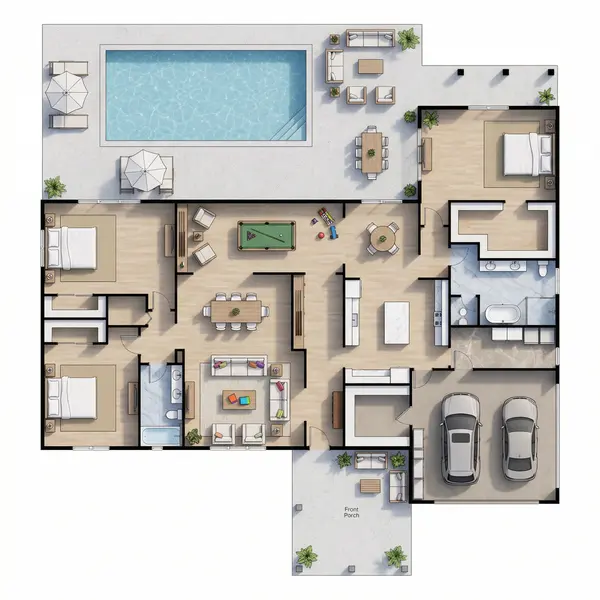 Spacious Earthy 3-Bed floorplan
