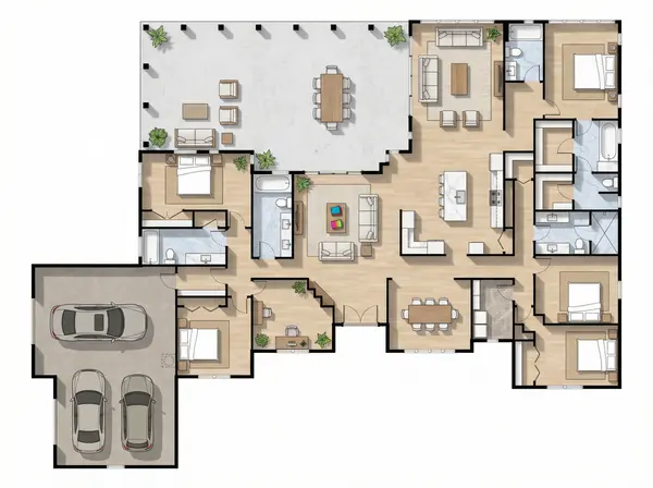 Sprawling Dark 4-Bed floorplan
