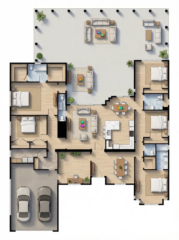 Sprawling 4-Bed Dark Home floorplan