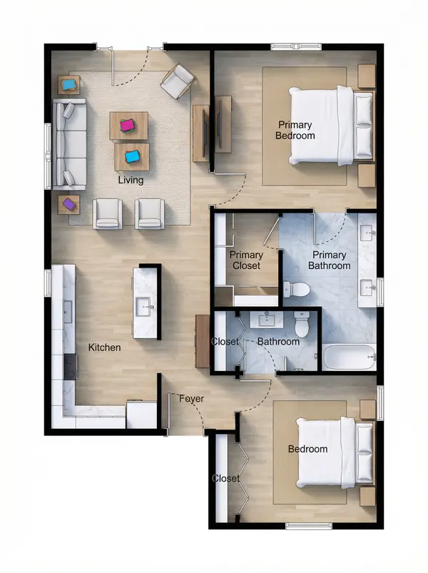 Compact Bright 3-Bed floorplan
