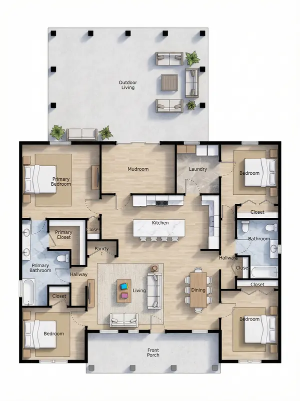 Bright 4-Bed Home floorplan