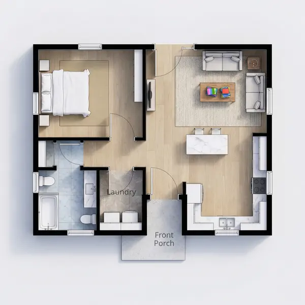 Earthy 1-Bed floorplan