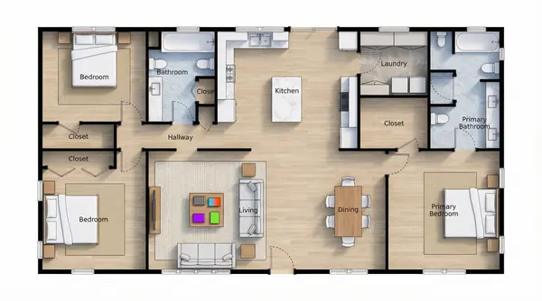 Bright 3-Bed Home floorplan