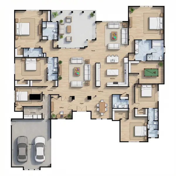 Sprawling 4-Bed Dark Home floorplan
