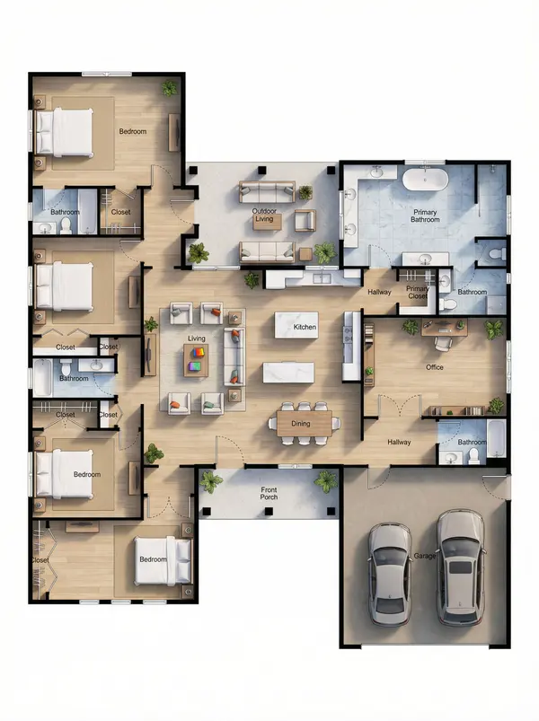 Spacious Natural 4-Bed House floorplan