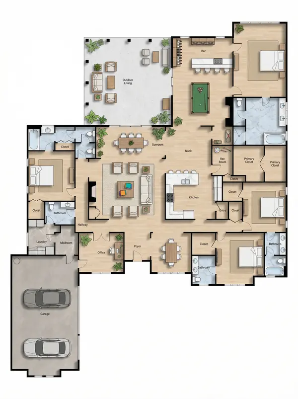 Sprawling Earthy 5-Bed floorplan