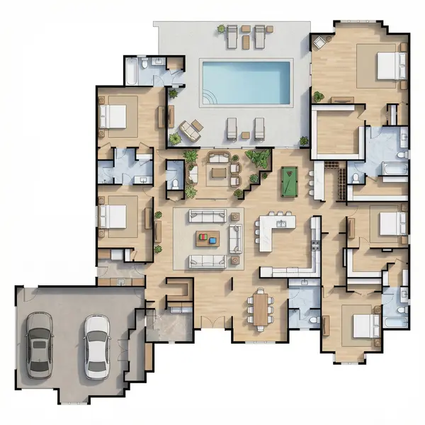 Sprawling Earthy 5-Bed Home floorplan