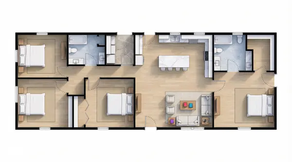 Spacious Bright 4-Bed House floorplan