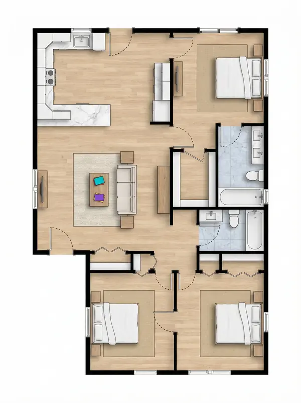 Bright 3-Bed House floorplan