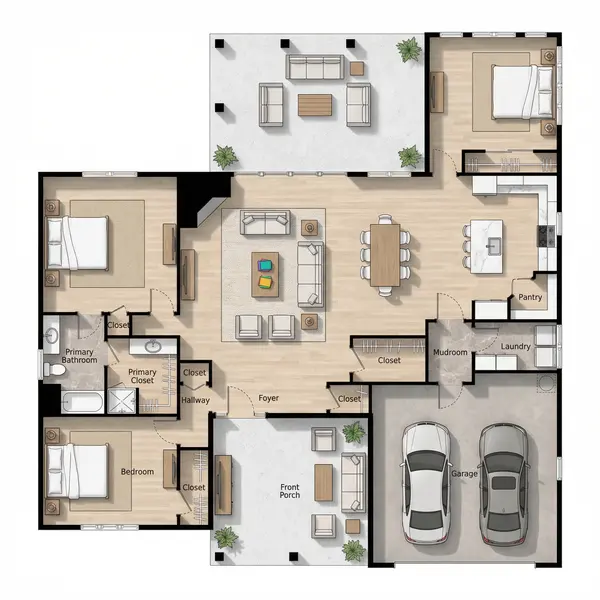 Spacious Bright 3-Bed House floorplan