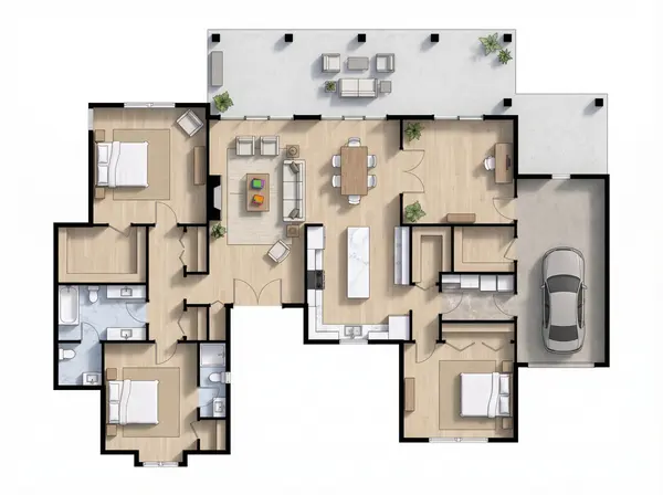 Spacious Natural 2-Bed floorplan