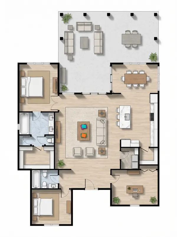 Natural 2-Bed House floorplan