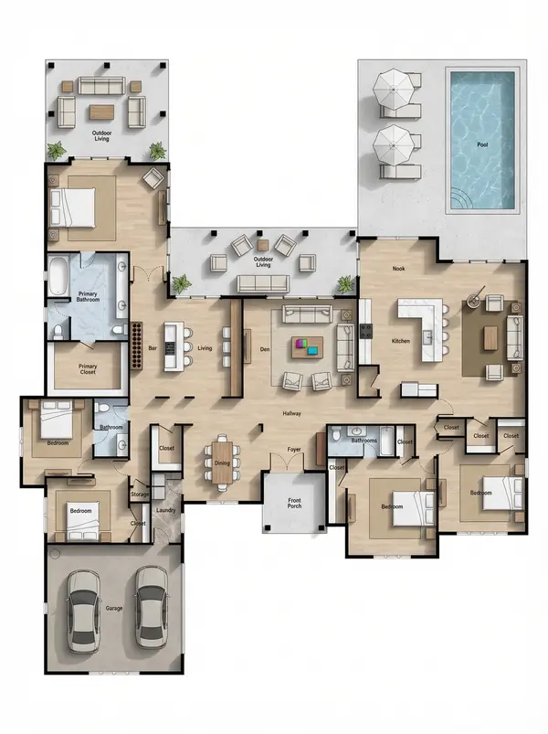 Sprawling Dark 5-Bed Home floorplan