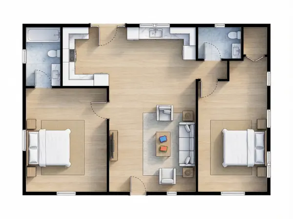 Cozy Natural 1-Bed Home floorplan