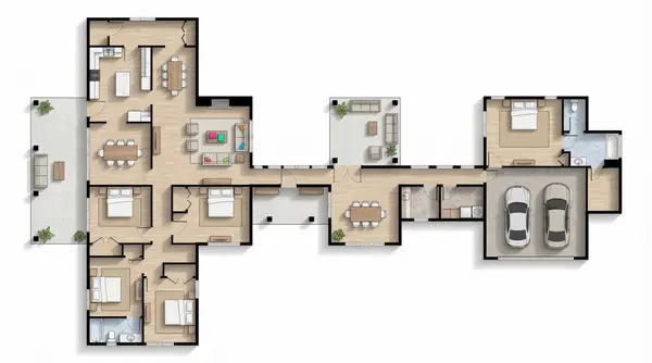 Earthy 4-Bed Design floorplan