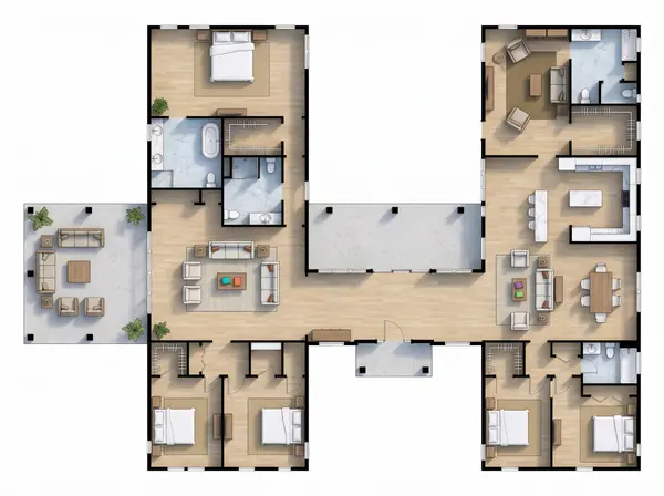 Sprawling 5-Bed Earthy floorplan
