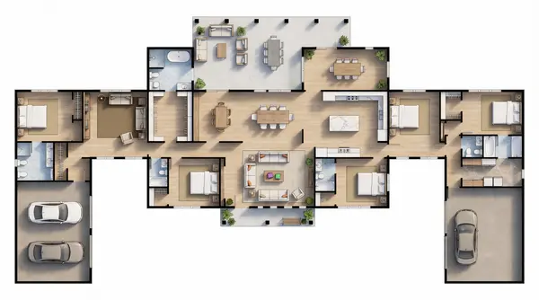Sprawling 5-Bed Dark floorplan