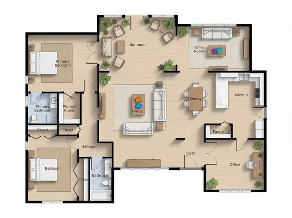 Spacious 2-Bed Bright floorplan