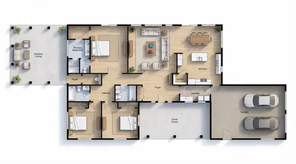Sprawling Industrial 3-Bed floorplan