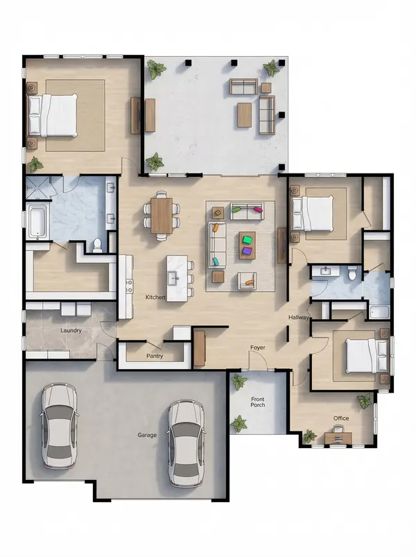Sprawling Dark 3-Bed floorplan