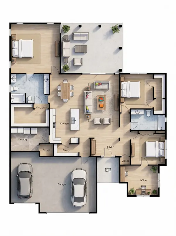 Spacious Earthy 3-Bed floorplan